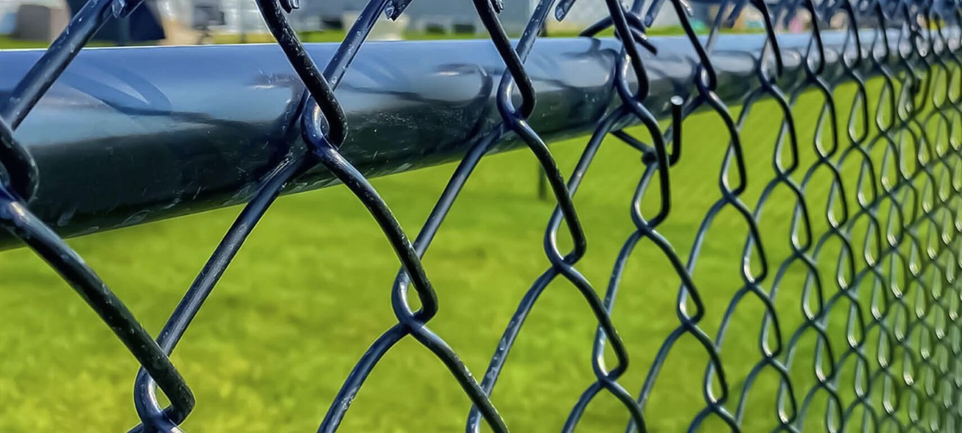 Close-up of chain-link fence installation in Greeneville, Tennessee
